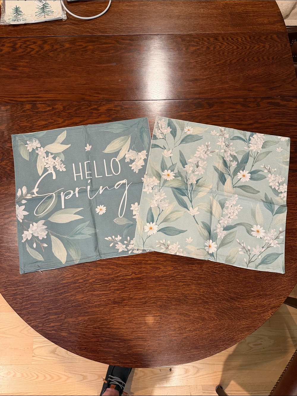 Hello Spring Floral Decorative Pillow Covers - Sage Green